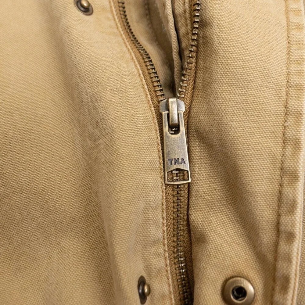 Aritzia TNA Jasper Field Jacket Relaxed Cotton Canvas Vintage Topaz Tan *Altered - Picture 9 of 16